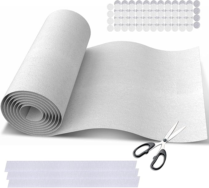 MERV 13 Filter Material, 23 Ft² Cut to Fit Air Filter Material for Captures Dust and Pet Dander as Small as 0.3 Microns. With Adhesive Hook Tape, Suitable for Ceiling and HVAC Furnace Vents