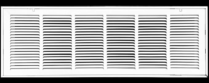 HVAC Premium 36" X 10" Steel Return Air Filter Grille for 1" Filter - Fixed Hinged - HVAC Duct Cover - Flat Stamped Face - White [Outer Dimensions: 38 5/8"w X 12 5/8"h]