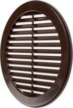 Vent Systems 6" Inch (Opening Dimensions) Brown Soffit Vent Cover - Plastic Return Air Vent Cover - Round Ventilation Grille with Mesh Screen - HVAC Register Louver for Bathroom, Home, Kitchen