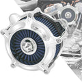 HDBUBALUS Motorcycle Air Filter Air Cleaner Intake System Cleaner Fit For Harley Dyna Softail Touring Trike 2008-2017 Chrome