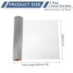 uxcell 60 Mesh 79" x 10" Woven Wire Mesh, 304 Stainless Steel Air Vent Filter Screen, Window Screen Mesh for DIY Projects Vents Cover Filtration Animals Fence