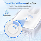 Waterdrop Slim Alkaline Water Filter Dispenser, 35-Cup, Large Capacity, 100-Gallon Long-Life, Faster Filtration, Reduces Chlorine, PFOA/PFOS and More, BPA Free, White (with 1 Filter)