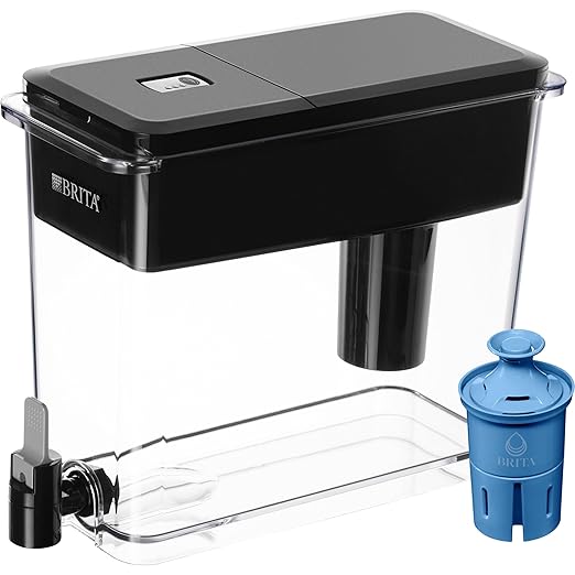 Brita Water Dispenser, UltraMax Elite Filter, Removes 99% of Lead, Includes 1 Filter, 27-Cup Capacity, Black
