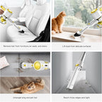 Cordless Vacuum Cleaner for Home, Powerful Stick Vacuum with Rechargeable Battery, Green Light Anti-Tangle Brush, 6-in-1 Lightweight Handheld Vacuum for Pet Hair, Hard Floor, Carpet, Yellow
