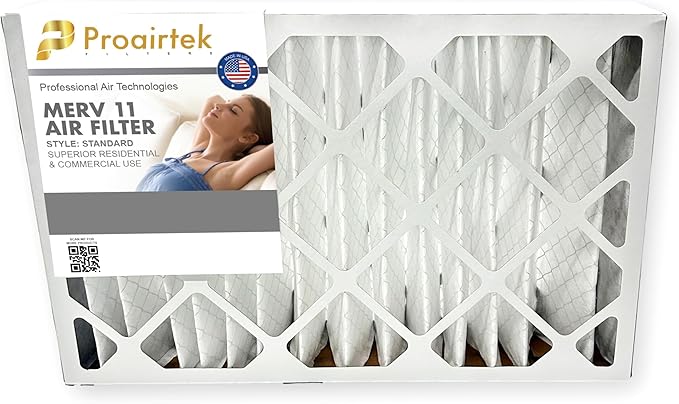 Proairtek AF16244M11SWH Model 16x24x4 Air Filter, MERV 11; Ideal for Anyone Wanting Clean, Crisp Air in Their Home