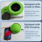 Portable Car Air Purifier with Built-in Filter, USB Charging, Green (Green)
