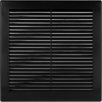 Vent Systems 8" x 8" - Pack of 5 - Black Plastic Soffit Vent Cover - Durable Flat Square Air Vent Grille with Mesh Screen - Weather Resistant Ventilation Grill - Wall & Ceiling, Indoor & Outdoor