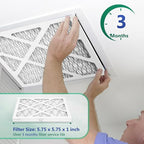 2 Pack Updated 6x6x1Air Filter, pertain Merv 8 HVAC Pleated A/C Furnace Filters (Actual Size: 5.75.5x5.75.5x0.75)