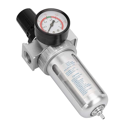 1/2" Air Filter Regulator - Air Compressor Water Trap Filter Regulator - with Mount Connection - Aluminum