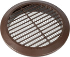 Brown 6" Inch Round Ventilation Grille with Screen mesh. (Duct 6Ø / Grille 7Ø) Ventilation Applications. Indoor and Outdoor Vent Cover - Air Vent Cover for Air Intake, Exhaust