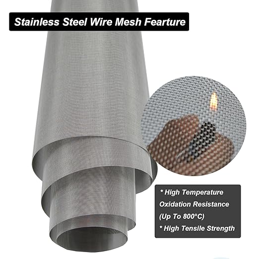 304 Stainless Steel Mesh 100Mesh, 15.7"x47.2"(40x120cm) Metal Mesh Screen, Woven Fine Wire Mesh Easy to Cut for Filter Mesh, Filtration Cloth and DIY Project