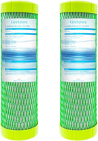Geekpure 10 Inch Carbon Block Filter -2.5" x 10" - 5 Micron- Reduce Chlorine and Hardness-Pack of 2