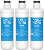 AQUA CREST LT1000PC ADQ747935 MDJ64844601 Refrigerator Water Filter, Replacement for LG® LT1000P®, LT1000PC, LT1000PCS, ADQ74793501, ADQ74793502, LFXS26973S, Kenmore 469980, 9980, 3 Filters
