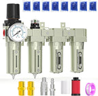 3/4" NPT Heavy Duty Industrial Grade 4 Stage Air Drying System,Coalescing Filter,Particulate Filter,Double Desiccant Dryer and Air Regulator,Manual Drain,For Plasma Cutter and Paint Spray