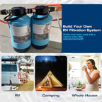 H&G Lifestyles RV Water Filter,Iron Filter for Well Water, Remove Iron Manganese Calcium and Magnesium, RV Water Softener Filtration System for Garden Hose, with 3/4" GHT Brass Adapter