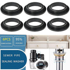4PCS 40mm (1.57") Silicone Sealing Gaskets - L/O/Convex Shape Washers for Bathroom Sink Drain, Basin Waste Pipe & Odor-Proof Drainage