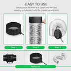 VIVOSUN 2-Pcs. Grow Tent Vent Cover, 4"/6"/8" Duct Filter Vent Cover with Elastic Band and Fixed Buckle for Plant Grow Tent Vent (Pack of 2)