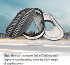 15" Black Aluminum Air Cleaner Assembly Kit Alloy Oval Partial Half Finned with Element