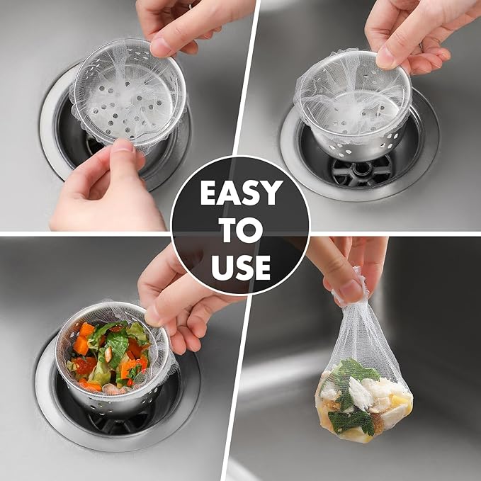 Disposable Sink Strainer Mesh Bags - Kitchen Accessories Sink Drain for Collecting Kitchen Food Waste Leftover Garbage (600)