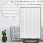 FFsign 2678 Replacement High Efficiency HEPA Filter + 2677 Actived Carbon Filter for Bissell Air220 Air320, 1 True HEPA Pre-Filter & 1 Carbon Filter
