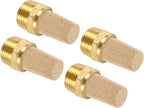 MECCANIXITY 4pcs Male Air Pneumatic Mufflers 1/2" NPT Male Sintered Bronze Muffler Air Line Fittings for Pneumatic Tool and Industrial Machinery