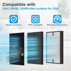 12 Pack 3000 Air Replacement Filter, Compatible with Air Doctor 3000, 3000M, 3000Pro Air Puri-Fier, 2 High-Performance Filters + 2 Activated Carbon Filters + 8 Pre-Filter