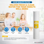 Max Water 5 Micron 20 x 4.5 Sediment Filter 20 inch Whole House BB Water Filteration System Replacement Compatible Cartridge DGD-5005-20, FP25B, AP810-6, FPMB5-20, P5-20, 155358-43, 6 Pack