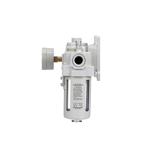 PneumaticPlus SAU400A-N04G - Dual Air System 1/2" NPT - Compressed Air Filter, Pressure Regulator & Lubricator w/Additional Free Air Port 3/8" NPT - Manual Drain, Poly Bowl