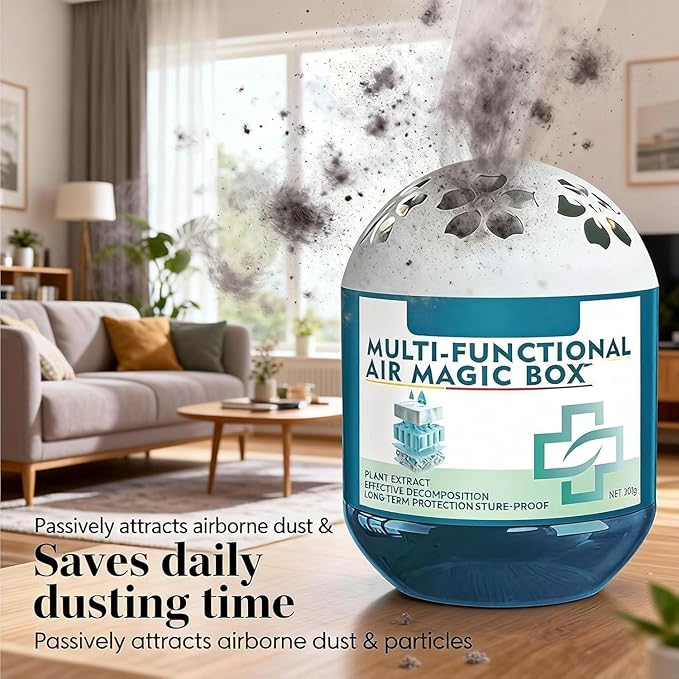 Indoor Air Purification Dust Removal Magic Box, Multi Functional Air Magic Box, Automatic Dust-Sucking, Plant-Based, No Electricity & Noise, Ues For Any Room,Day And Night (2 PCS)