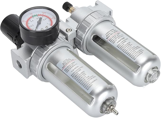 Compressed Air Line Filter, Aluminum Alloy Filter Back Fastening Design 5-60℃ Operating Temperature Range Oil Trap Separator for Teaching Laboratory