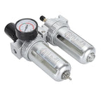 1/4 Inch Aluminum Alloy Air Filter Pressure Regulator, Compressed Air Line Filter, Oil Water Separator with Dial for Easy Pressure Adjustment, Efficient Filtration System for Pneum