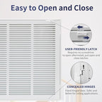 16"W x 16"H [Duct Opening Size] Steel Return Air Filter Grille - Removable Face/Door for 1 inch Filters -HVAC Vent Cover Grill - White [Outer Dimensions: 18 5/8"W X 18 5/8"H]