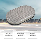 15" Air Cleaner Kit Polished Aluminum Oval Full Finned Retro Compatible with Classic Chevy Ford