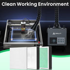 Filter Replacement for Creality Fume Extractor, Activated Carbon Filter for Smoke Purifier, 99.97% Purification Rate, 10×8.26×1.2 inch
