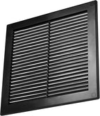 Vent Systems 10'' x 10'' Inch Black Soffit Vent Cover - Pack of 100 - Flat Square Air Vent Louver - Grille Cover - Built-in Insect Screen - HVAC Vents for Bathroom, Home Office, Kitchen 10x10 Inch