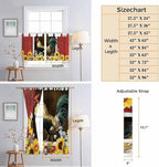 Chicken Sunflowers Living Room Curtains 84 Inch Length, Window Curtains Tab Top, Farmhouse Animals Red Barn Bees Light Filtering Window Treatments Drapes 42"x84" 2 Panel