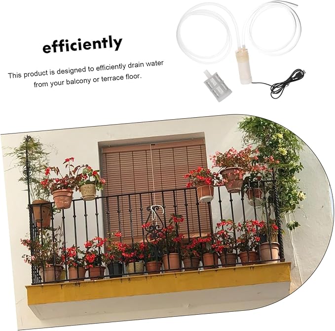 jojofuny 1set Compact Usb Water Pump for Sump Portable Mini Water Extraction Pump for Balcony and Terrace Efficient Drainage Filtered Outlet