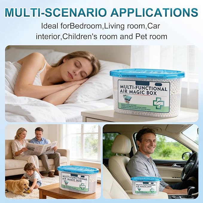 Air Purification Dust Removal Mic Box,Multi-Functional Air MacBox,Automatic Dust Collection Purifies,for car, Bedroom, New House, Office, Closet, Automatic Dust-Sucking (1 PCS)
