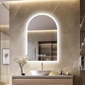 LUVODI Lighted LED Bathroom Mirror: 36x24IN Arched Dimmable Wall Lighted Vanity Mirror with Time Temperature Dispaly - Modern Vanity Mirrors with Backlit Anti-Fog Smart Switch for Hotel Bedroom