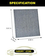Cabin Air Filter w/Activated Carbon for Jeep Cherokee 2.4L / 3.2L (2014-2020), Not Fit Grand Cherokee, Chrysler 200 (2015-2017), OE# 68223044A, 68223044AA, CF12000, XC10305