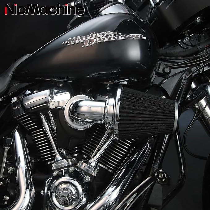 Big Sucker cone Air filter intake for harley air Cleaner Sportster Softail fatboy heritage dyna touring street road king Glide (Nake - Chromed, TypeB: Touring 01-07, Softail Dyna 99-15)
