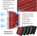 DNA Motoring AFPN-018-RD Clean Air Washable Drop In Panel Air Filter Enhance Engine Performance Power & Acceleration Improve [Compatible with 99-17 Chevy Suburban Silverado]