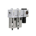 PneumaticPlus PPC4C-N06G StageAir Drying System- Air Particulate 5 Micron Filter, 0.3 Micron Coalescing Filter & Air Pressure Regulator Combo 3/4" NPT,Poly Bowl-Guard, Manual Drain,Embedded Gauge