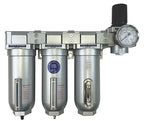 1" NPT Industrial (4-Stage) Moisture Removing Particulate Filter and Oil Removing Coalescing Filter and Desiccant Air Dryer and Air Pressure Regulator
