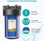 SimPure Whole House Water Filter Cartridges 10" x 4.5" GAC/KDF Carbon and Heavy Metal Filter, for DB10C-2KDF, DB10P, WGB21B-KS, FG15B-KS, GE FXHTC, GXWH40L, 2 Pack