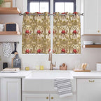 2 Panel Kitchen Cafe Curtains, Desert Camels Sunlight Filtering Nature Air Through, Home Decor Window Covering Tier Curtains for Bedroom Living Room Tropical Palm Trees Sand Cords Brown