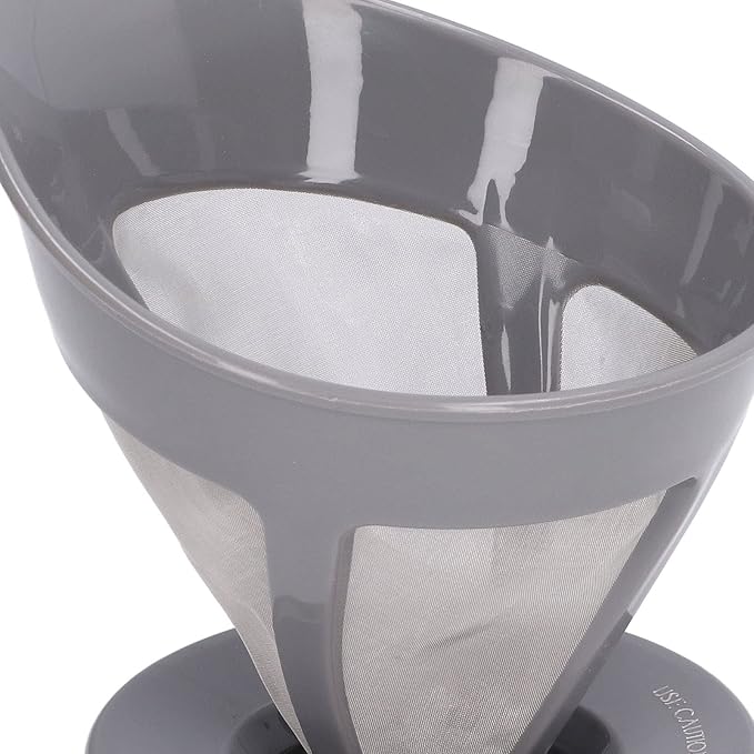 Coffee Strainer Stainless Steel Fine Mesh Pour Over Coffee Dripper Hand Drip Filter Cone for Home Office Travel Camping Portable Reusable Easy Clean Dishwasher Safe (Grey)
