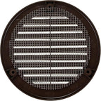 Vent Systems 4" Inch (Opening Dimensions) - Pack of 2 - Brown Soffit Vent Cover - Plastic Round Air Vent Grille - Built-in Mesh Screen - HVAC Register Louver for Bathroom, Home, Kitchen