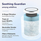 LEVOIT Core 400S-P Air Purifier Smoke Remover Replacement Filter, Genuine 4-in-1 Air Filters, Supports HEPA Sleep Mode, High-Efficiency Activated Carbon, Core 400S-RF-SR, Blue, 1 Pack