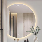 Bathroom Mirror, Dimmable LED Vanity Mirror Half Circle, Illuminated Mirror with Demister Pad, Large Wall Mirror with Touch Sensor (Size : 28x31''/70x80cm)